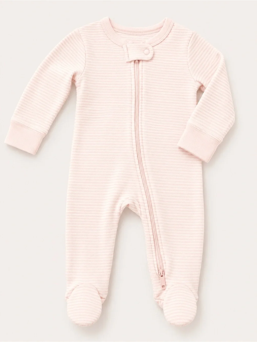 Carter’s - Double Zipper Sleeper W/ Pink & White Stripes (Cotton) - 3M